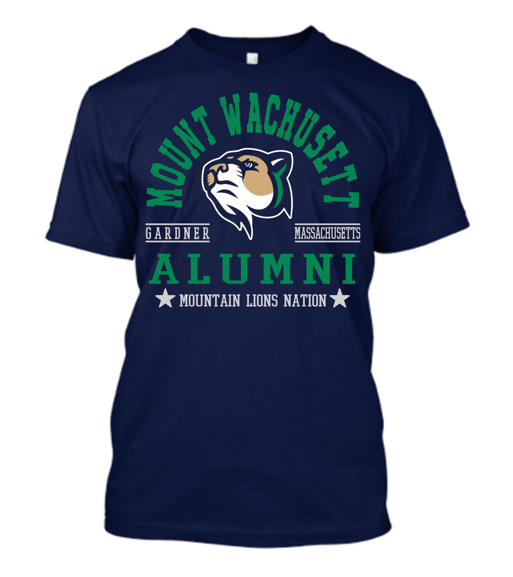 Mount Wachusett Alumni Gardner Massachusetts Mountain Lions Nation T-Shirt