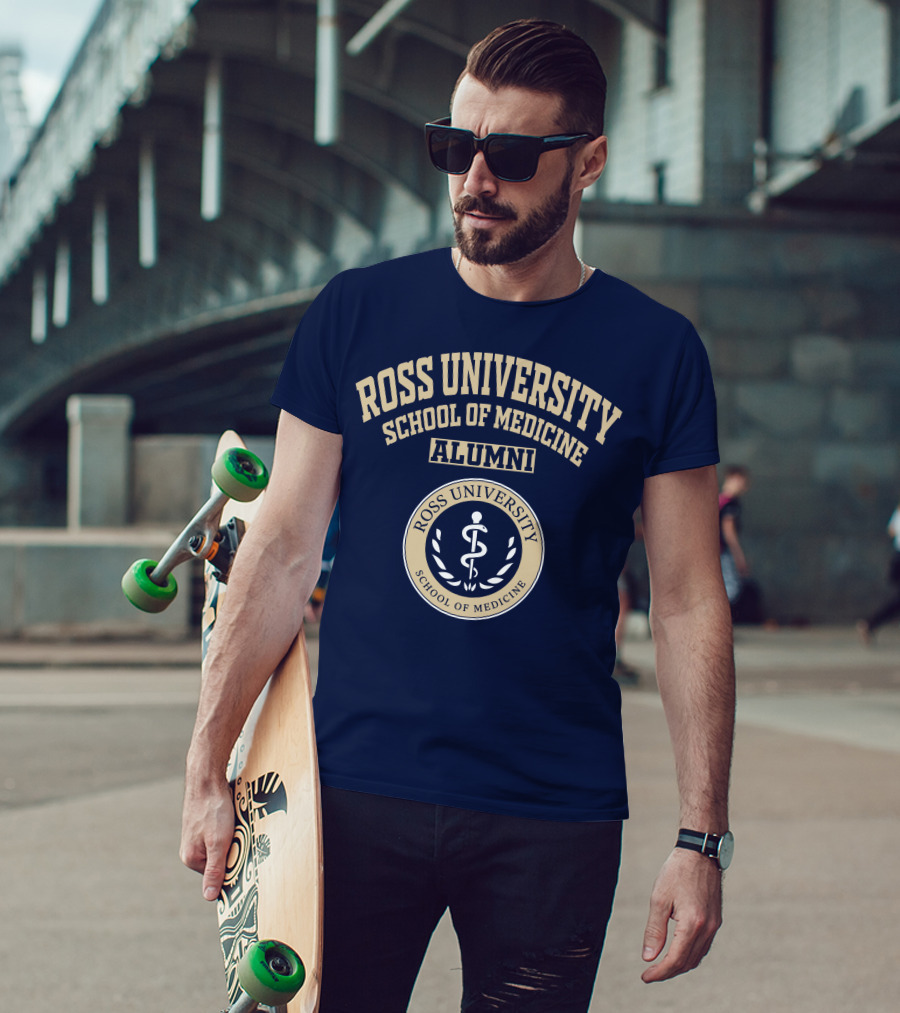 Ross University School Of Medicine Alumni Emblem With Caduceus T-Shirt
