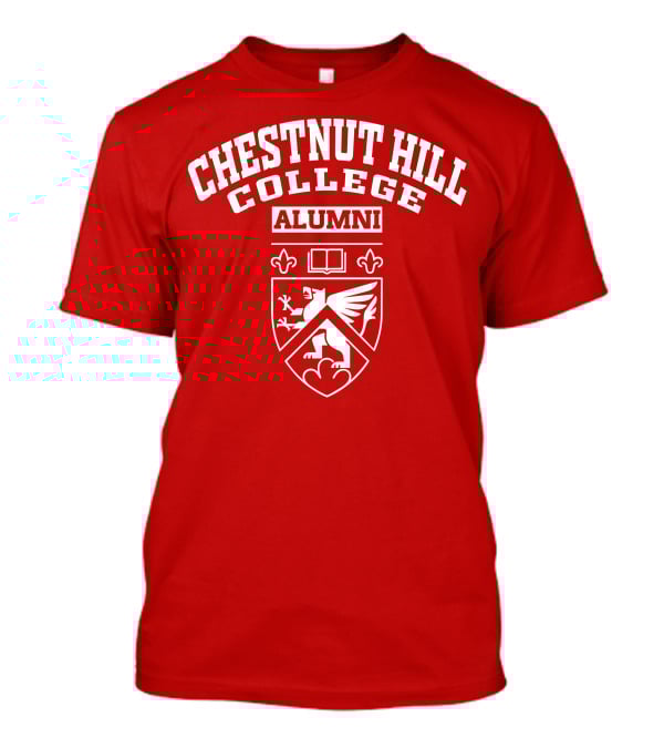 CHC Alumni Chestnut Hill College Crest Griffin Book Fleur-de-lis T-Shirt