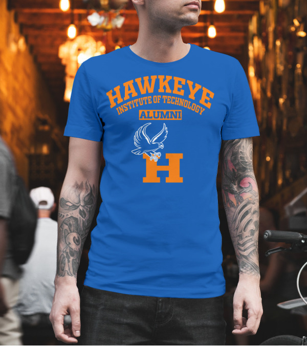 Hawkeye Institute of Technology Alumni H Blue Orange Eagle T-Shirt Hawkeye Institute of Technology Alumni H Blue Orange Eagle T-Shirt
