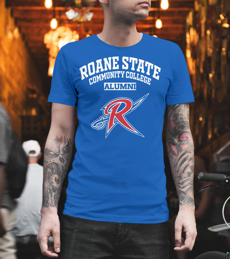 Roane State Community College Alumni with Red R Logo and Sword T-Shirt