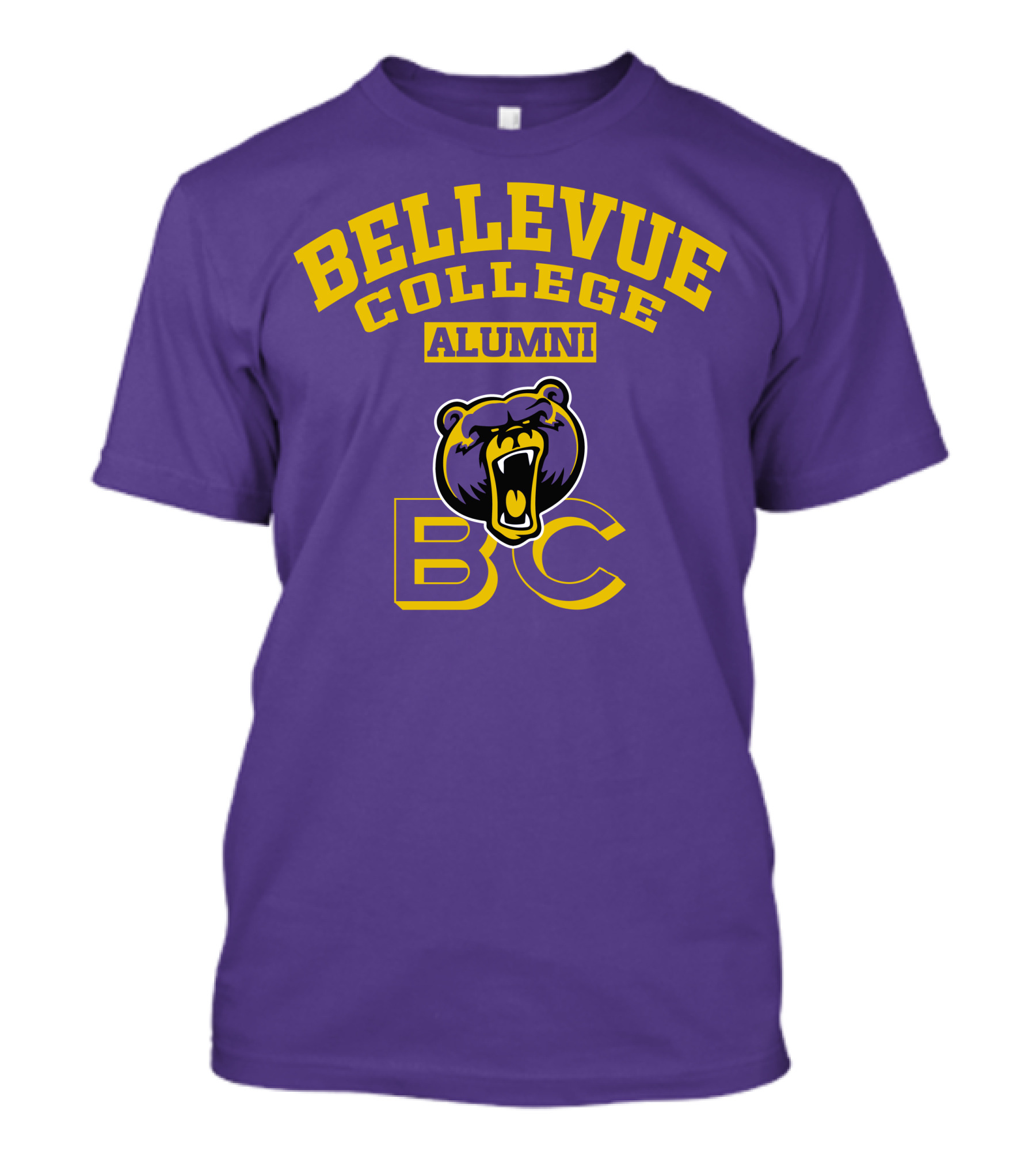 Bellevue College Alumni BC Bear Logo Purple T-Shirt