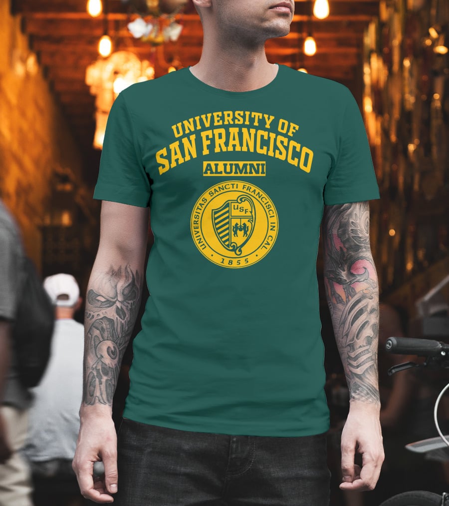 University of San Francisco Alumni Universitas Sancti Francisci IN Cal 1855 Usf T-Shirt