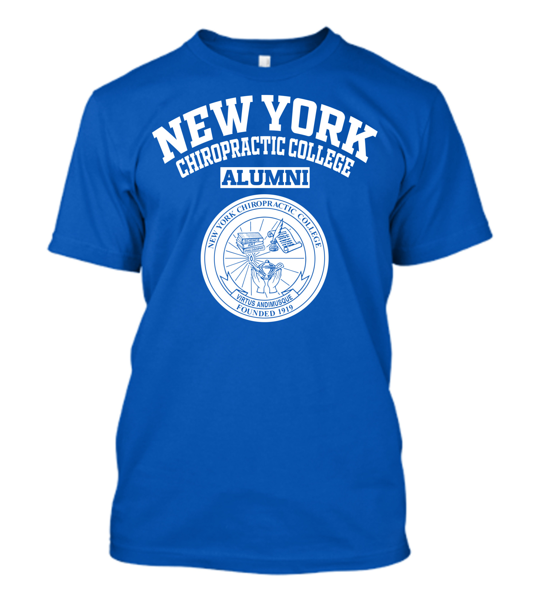 New York Chiropractic College Alumni Seal Founded 1919 Virtus Adimusque T-Shirt