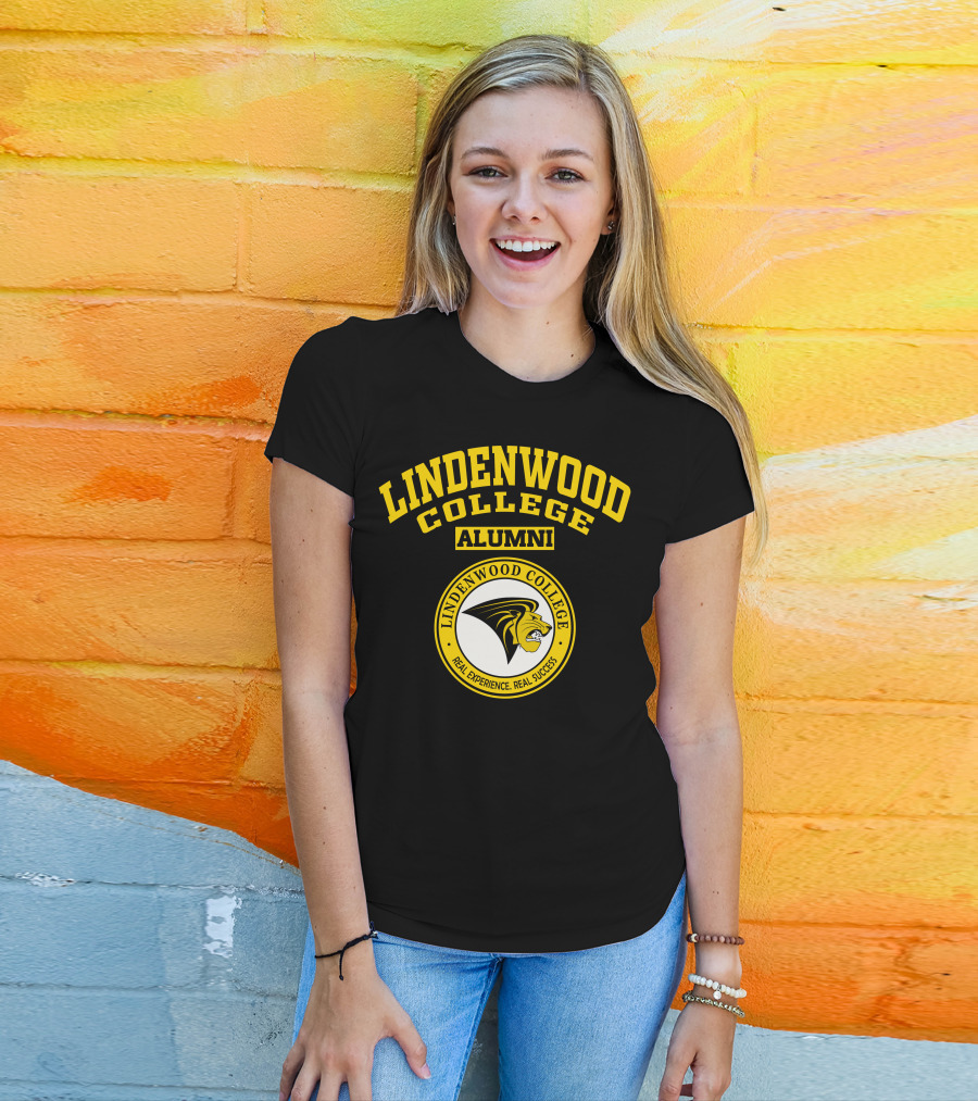 Lindenwood College Alumni Real Experience Real Success Lion T-Shirt