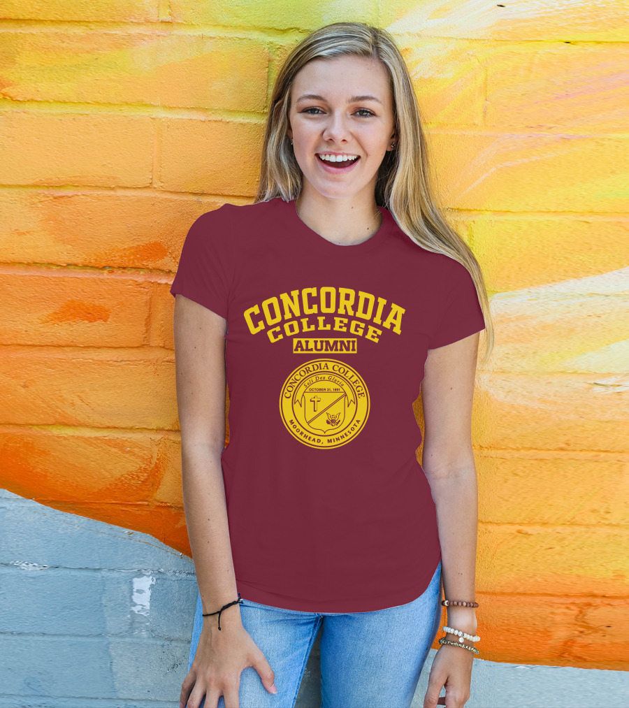 Concordia College Alumni Moorhead Minnesota Seal Soli Deo Gloria October 31 1891 T-Shirt