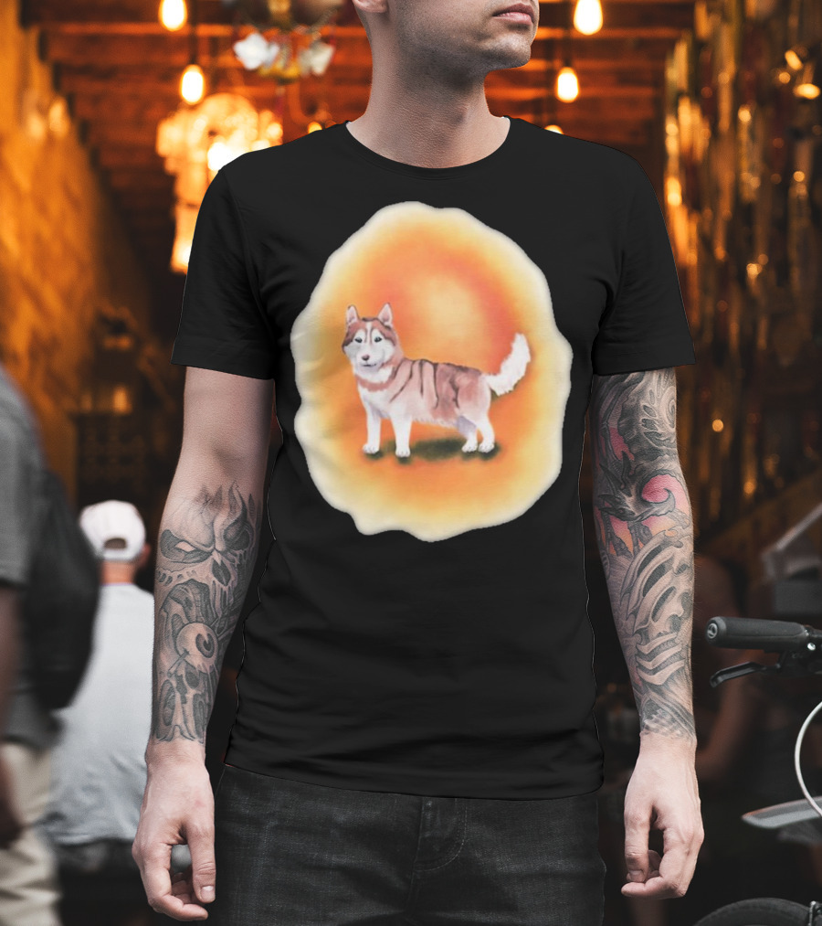 Upblissed ADHD Husky Roam As a Pack Vibrant Sunset Aura T-Shirt