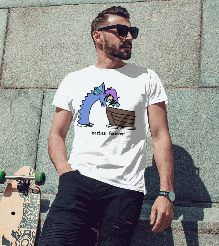 Kimchichickenbeer Faris And Syldra Besties Forever Best Friends With Dragon And Boat Scene T-Shirt