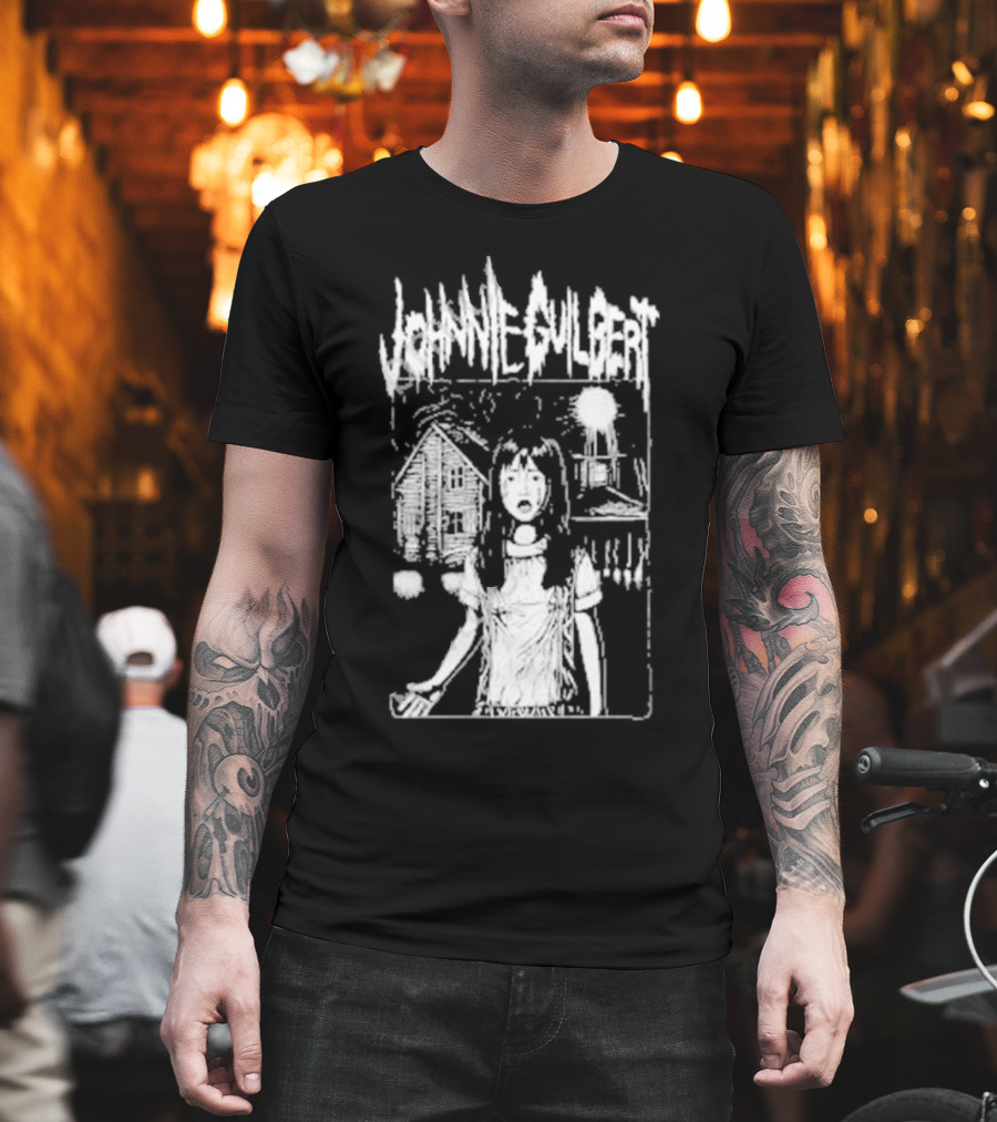 Johnnie Guilbert The Lost Girl Creepy Haunted House Background T-Shirt
