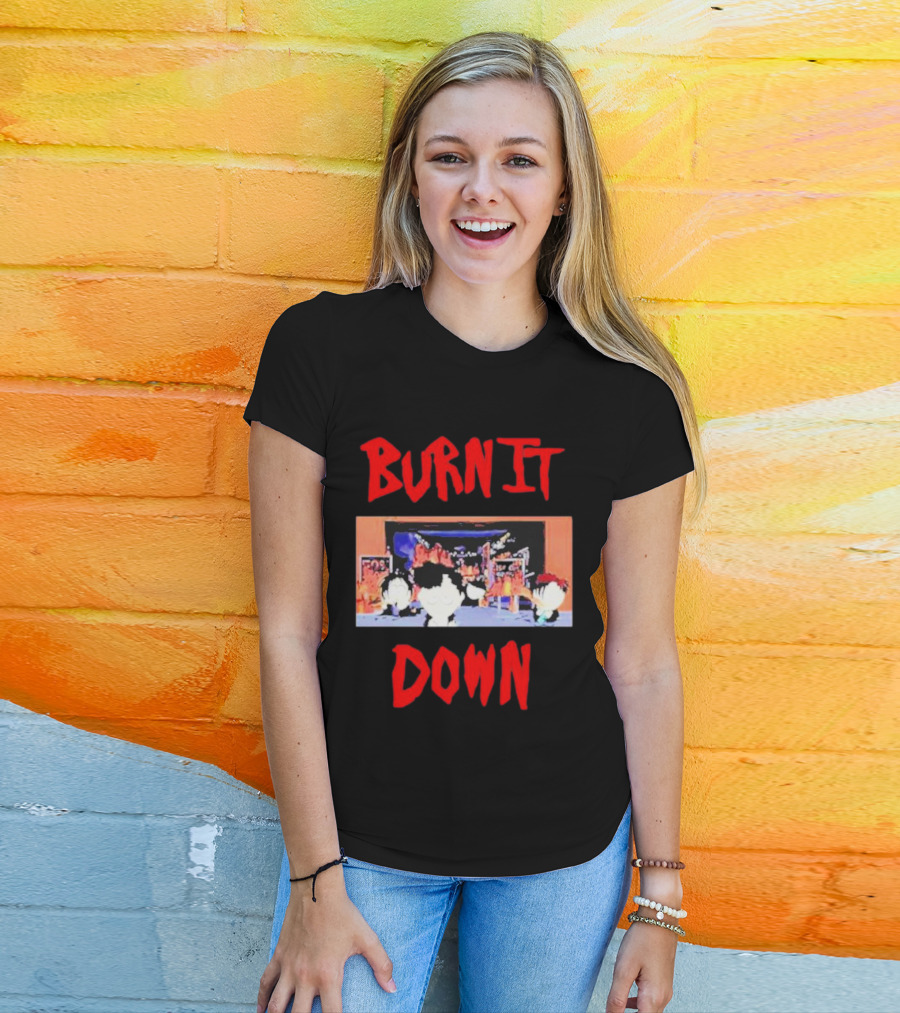 Burn It Down South Park Characters In Flames Scene T-Shirt