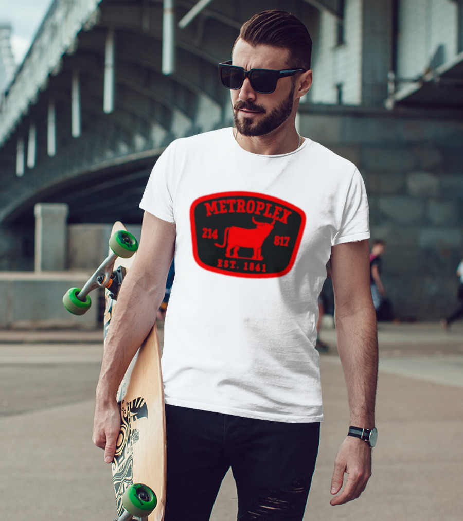 Metroplex 214 817 Est 1841 Longhorn Patch T-Shirt