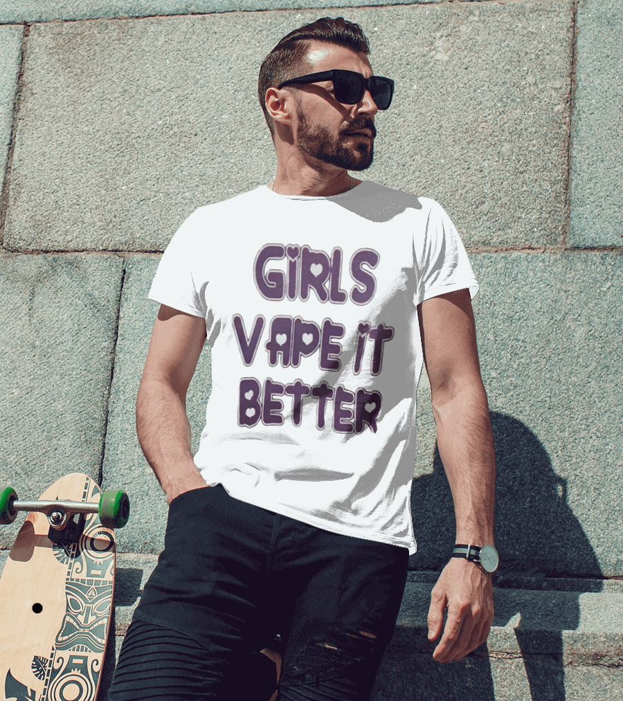 Girls Vape It Better With Heart Accents T-Shirt