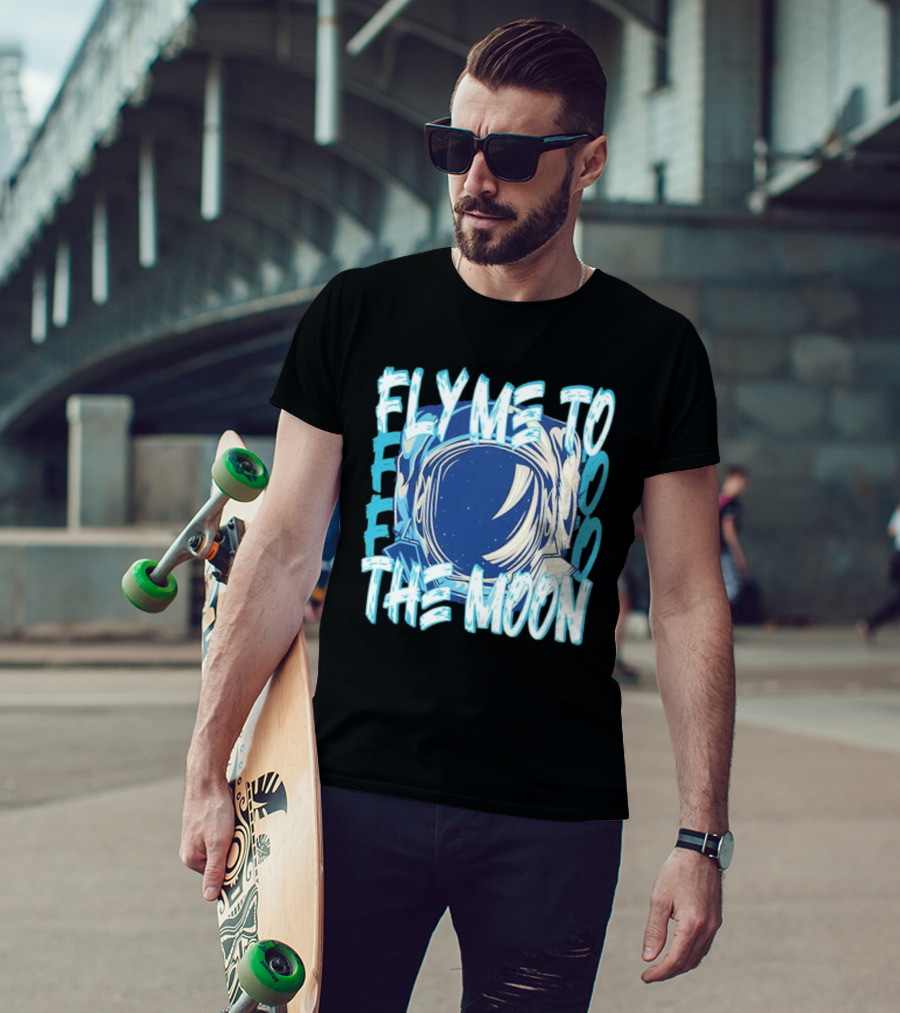 Fly Me To The Moon Astronaut Helmet Sky Stars T-Shirt