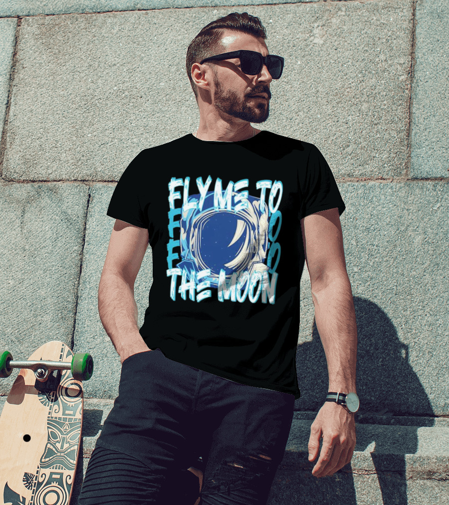Fly Me To The Moon Astronaut Helmet Sky Stars T-Shirt