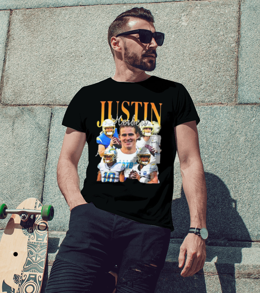 JUSTIN Herbert Chargers Quarterback Football Team Player T-Shirt