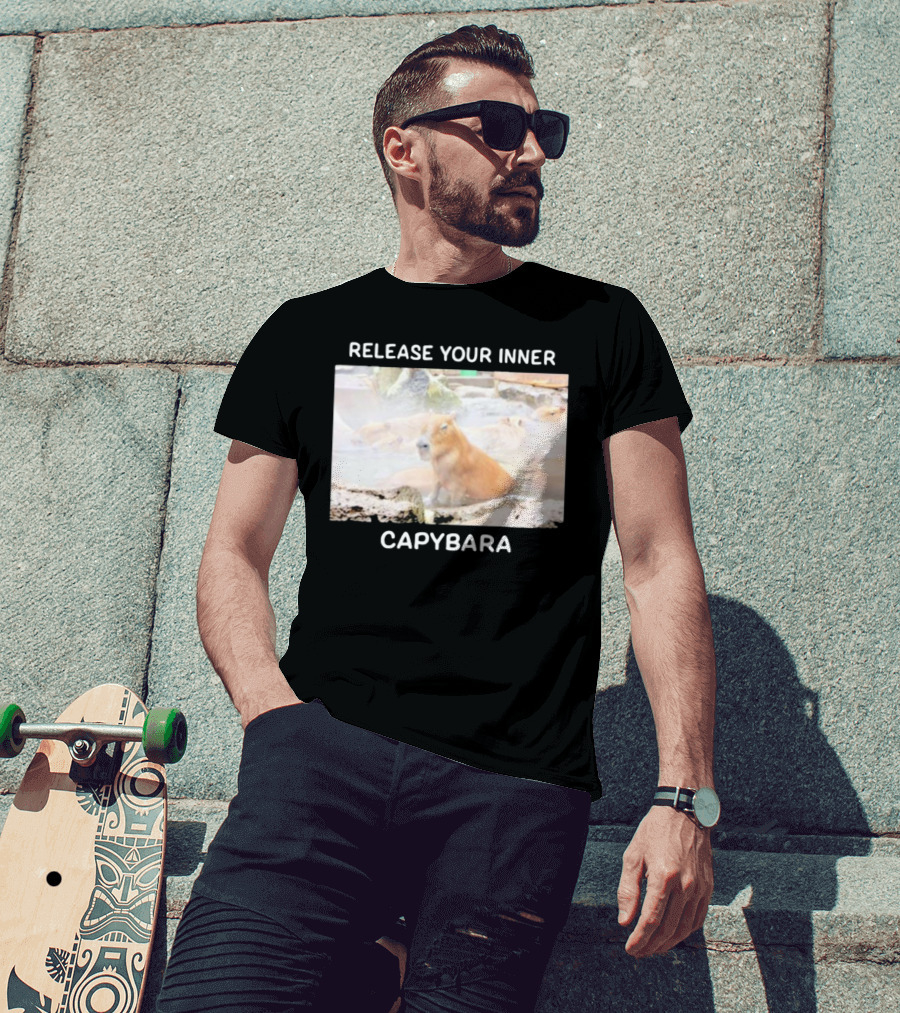 Gaijin Mommy Relaxation Vibes Release Your Inner Capybara Hot Springs T-Shirt