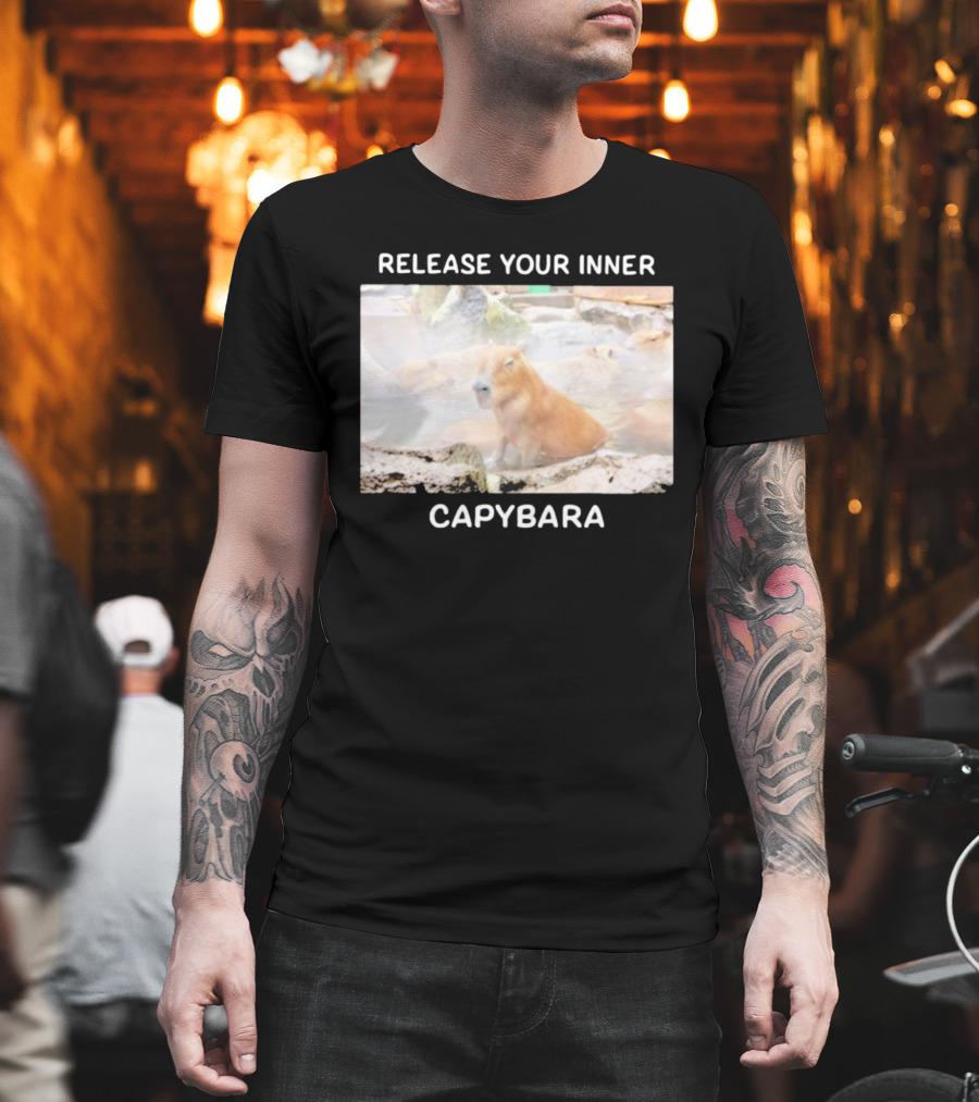 Gaijin Mommy Relaxation Vibes Release Your Inner Capybara Hot Springs T-Shirt