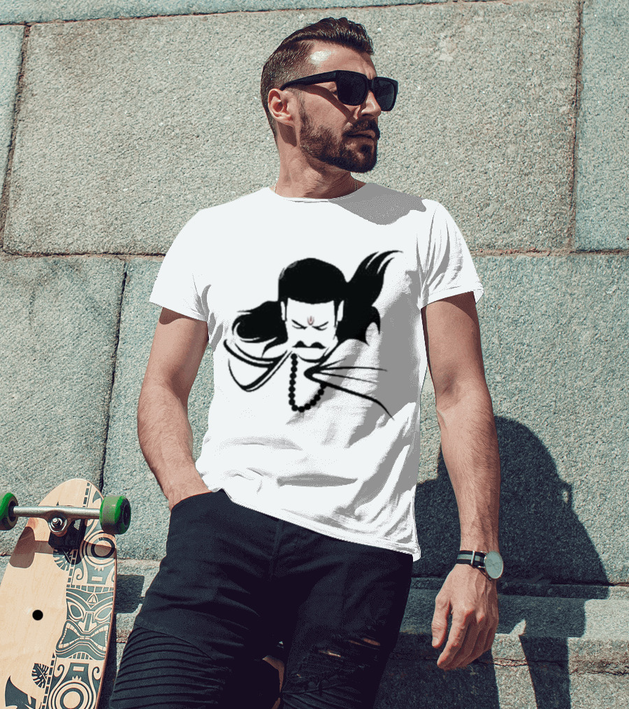 Prabhas The Lone Prince Adipurush Minimalist Silhouette With Red Tilak T-Shirt