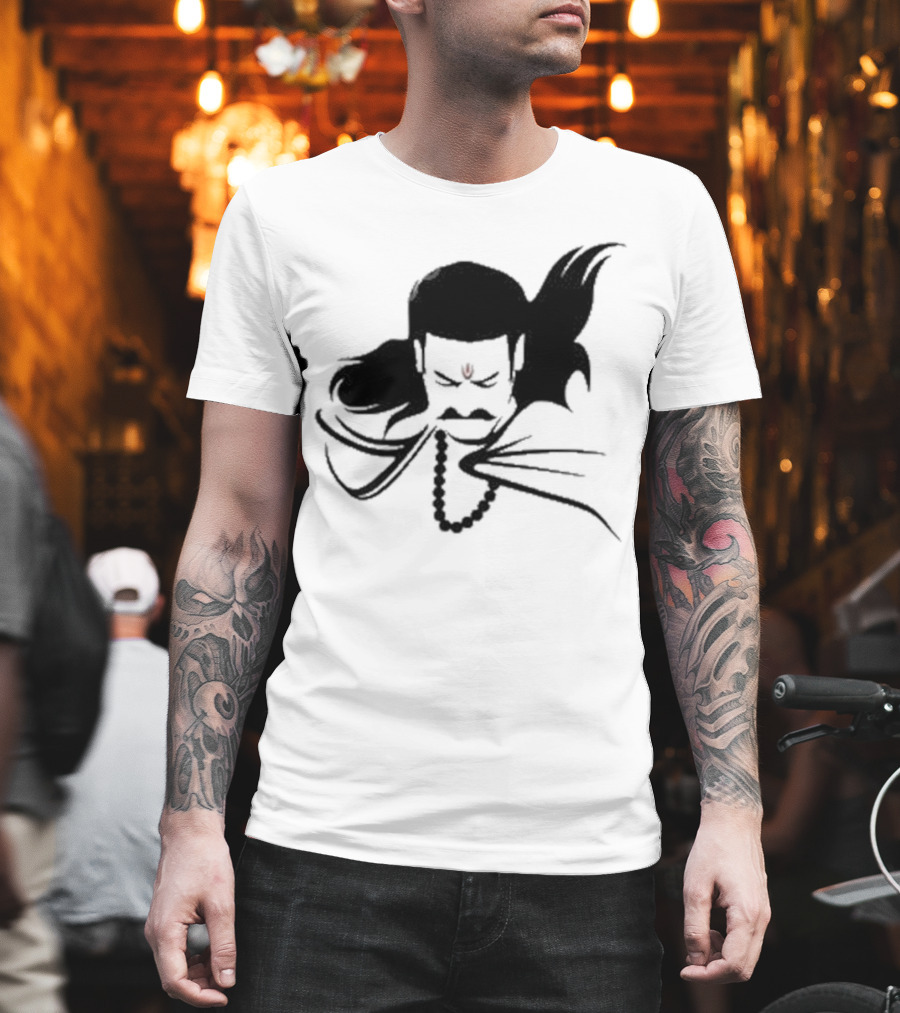 Prabhas The Lone Prince Adipurush Minimalist Silhouette With Red Tilak T-Shirt
