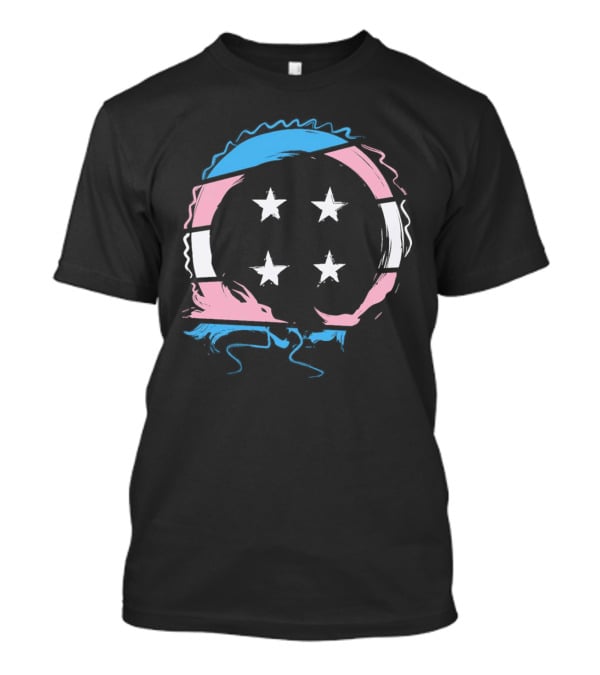 Sharkrobot Team Four Star Trans Pride Circle With Stars T-Shirt