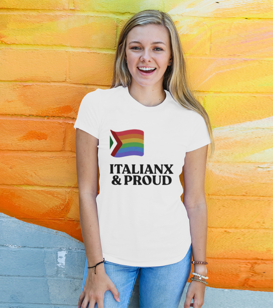 Italianx And Proud Rainbow Flag Pride T-Shirt