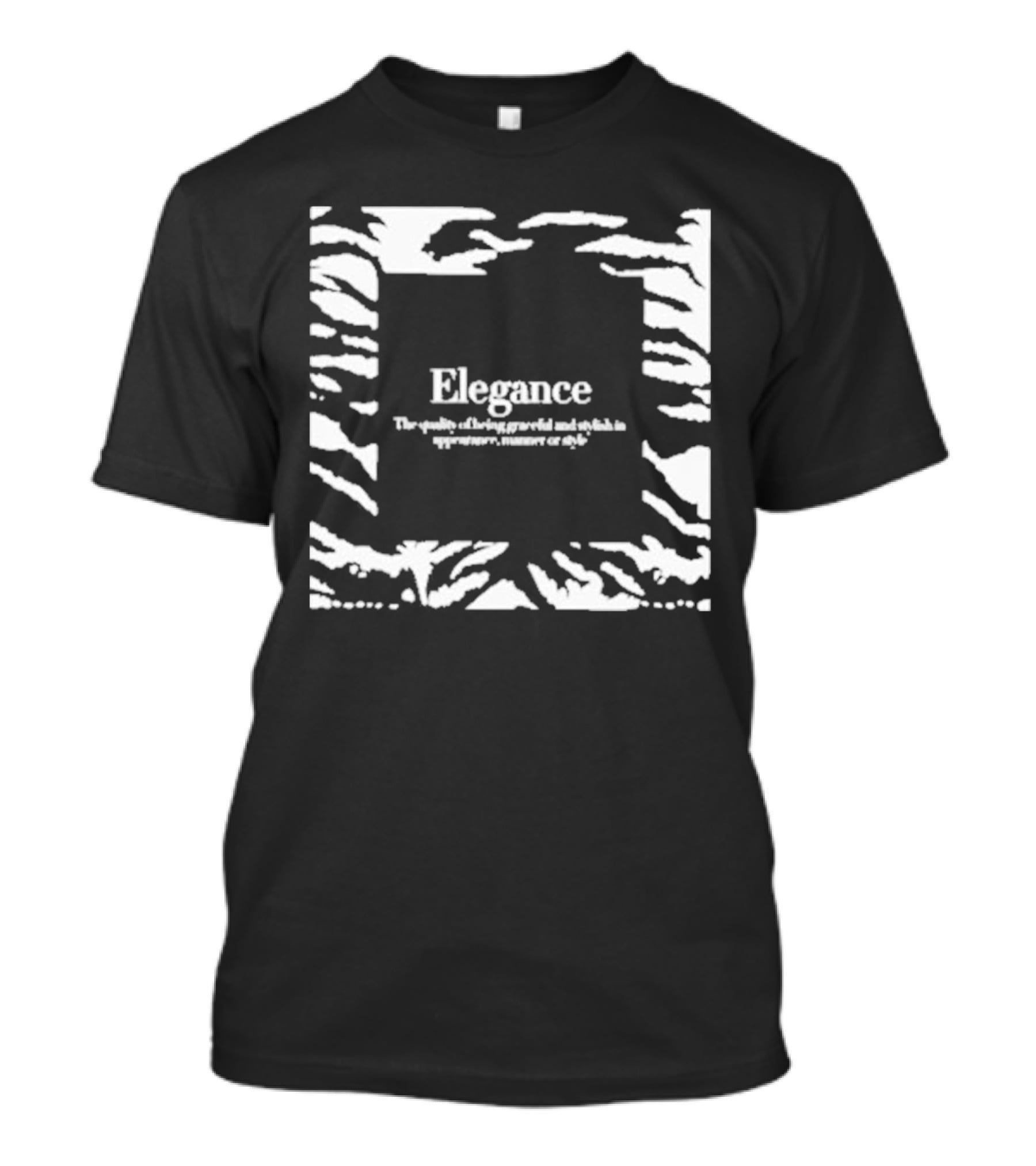 Elegance The Quality Of Being Graceful And Stylish In Appearance Manner Or Style Zebra Stripe Border T-Shirt