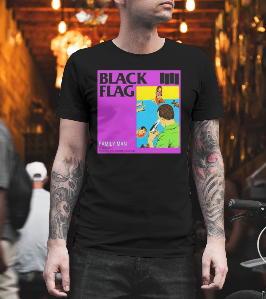 Black Flag Family Man Spoken Word Instrumental CD Album T-Shirt