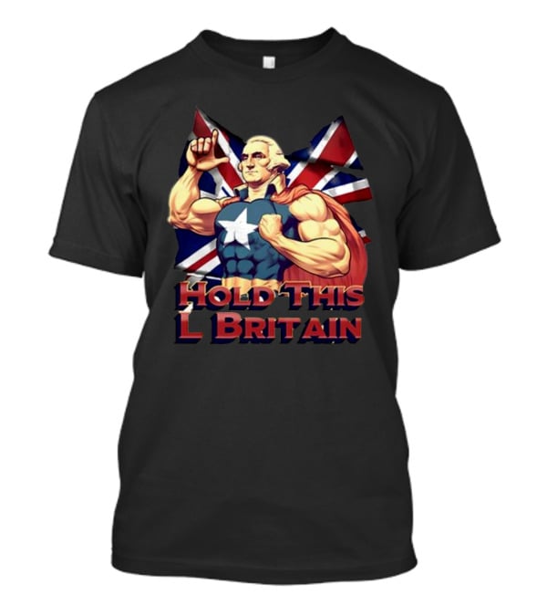 Hold This L Britain Superhero Union Jack Cloaked Figure T-Shirt