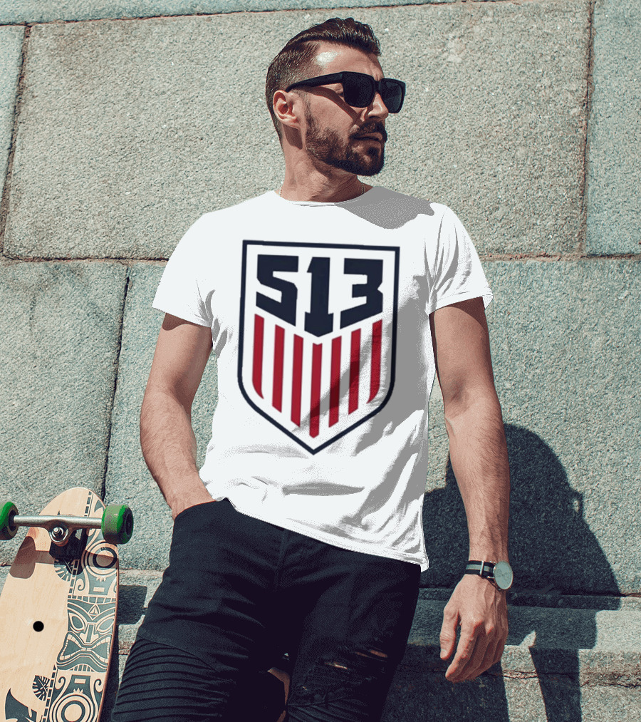 USMNT 513 National Team Emblem With Shield And Stripes T-Shirt
