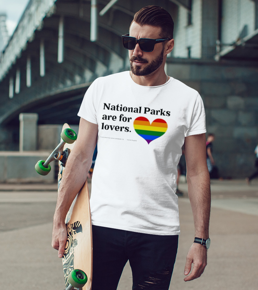 Parks Project National Parks Are For Lovers Rainbow Heart Pride T-Shirt