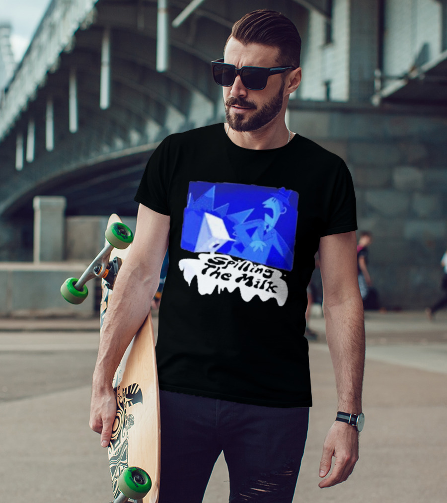 Spilling The Milk Blue Businessman Cartoon T-Shirt