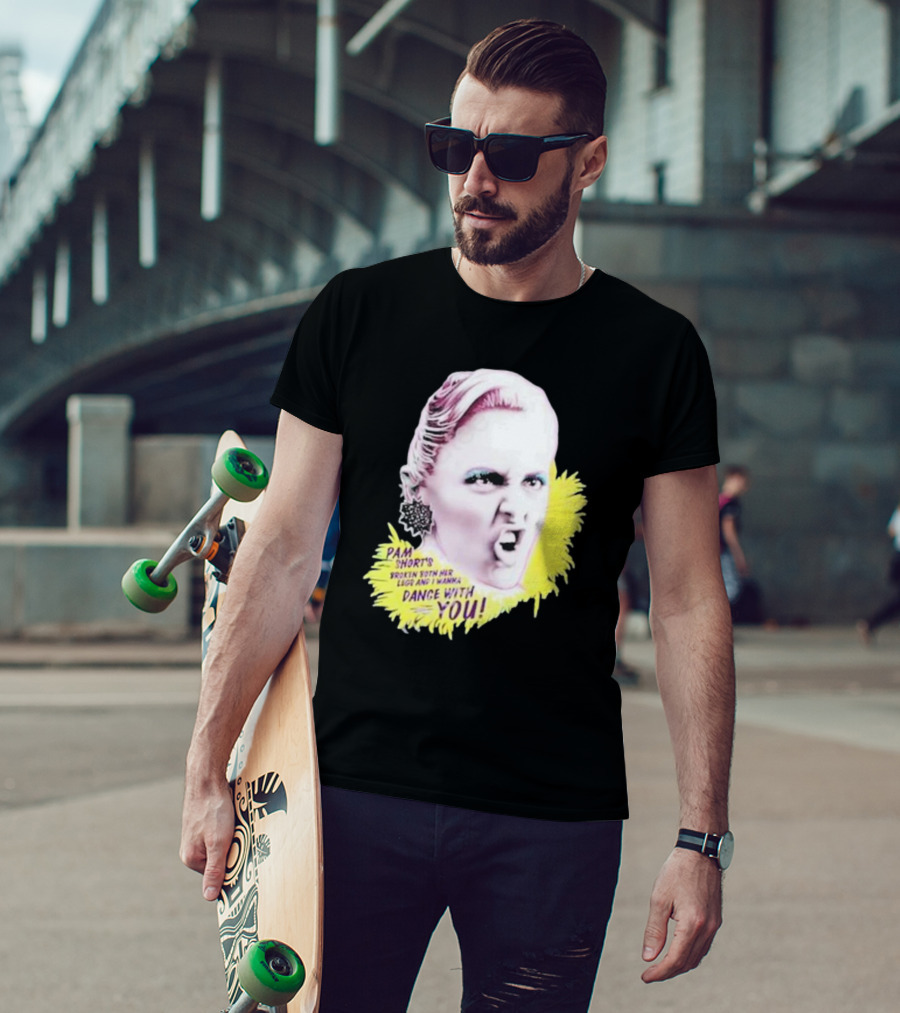 Pam Short’s Broken Both Her Legs And I Wanna Dance With You Nordacious Yellow Burst Expression T-Shirt
