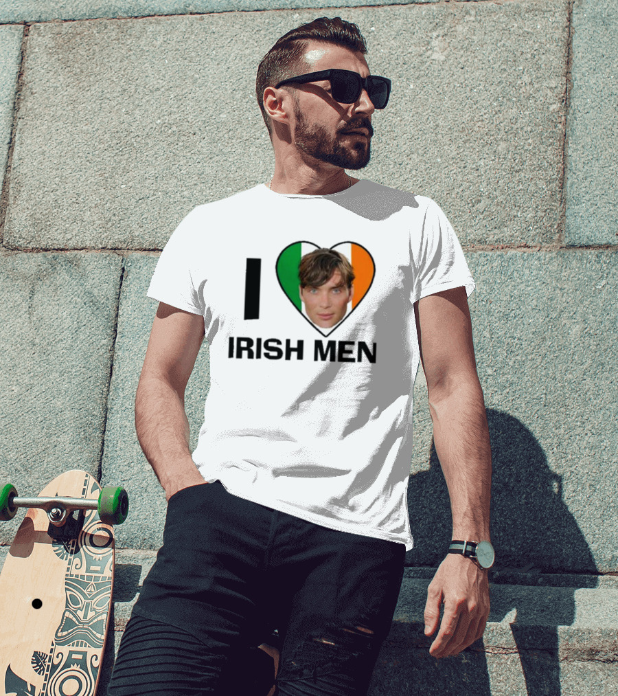I Love Irish Men I Heart Irish Flag Cillian Murphy T-Shirt