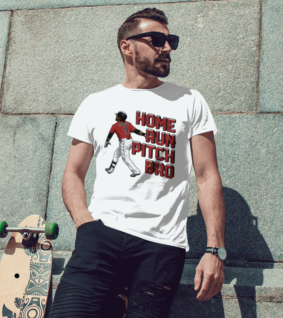 Home Run Pitch Bro Baseball Swing Vintage Red And Black T-Shirt
