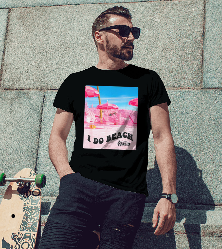 Barbie I Do Beach Movie Pink Umbrella Paradise Scene T-Shirt