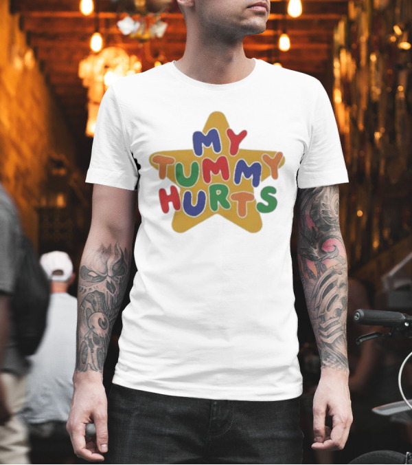 Milkdesignsshop My Tummy Hurts Star T-Shirt Milkdesignsshop My Tummy Hurts Star T-Shirt