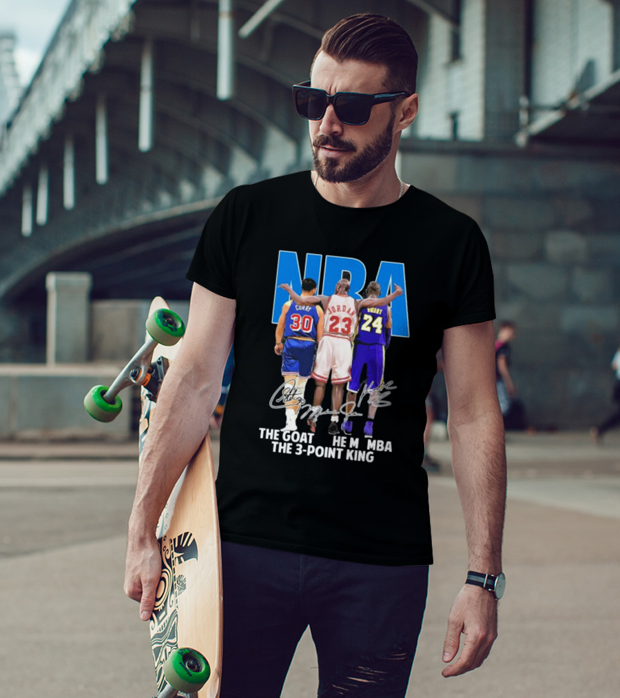 NBA Curry Jordan Bryant The Goat The Mamba The 3-Point King Signature T-Shirt