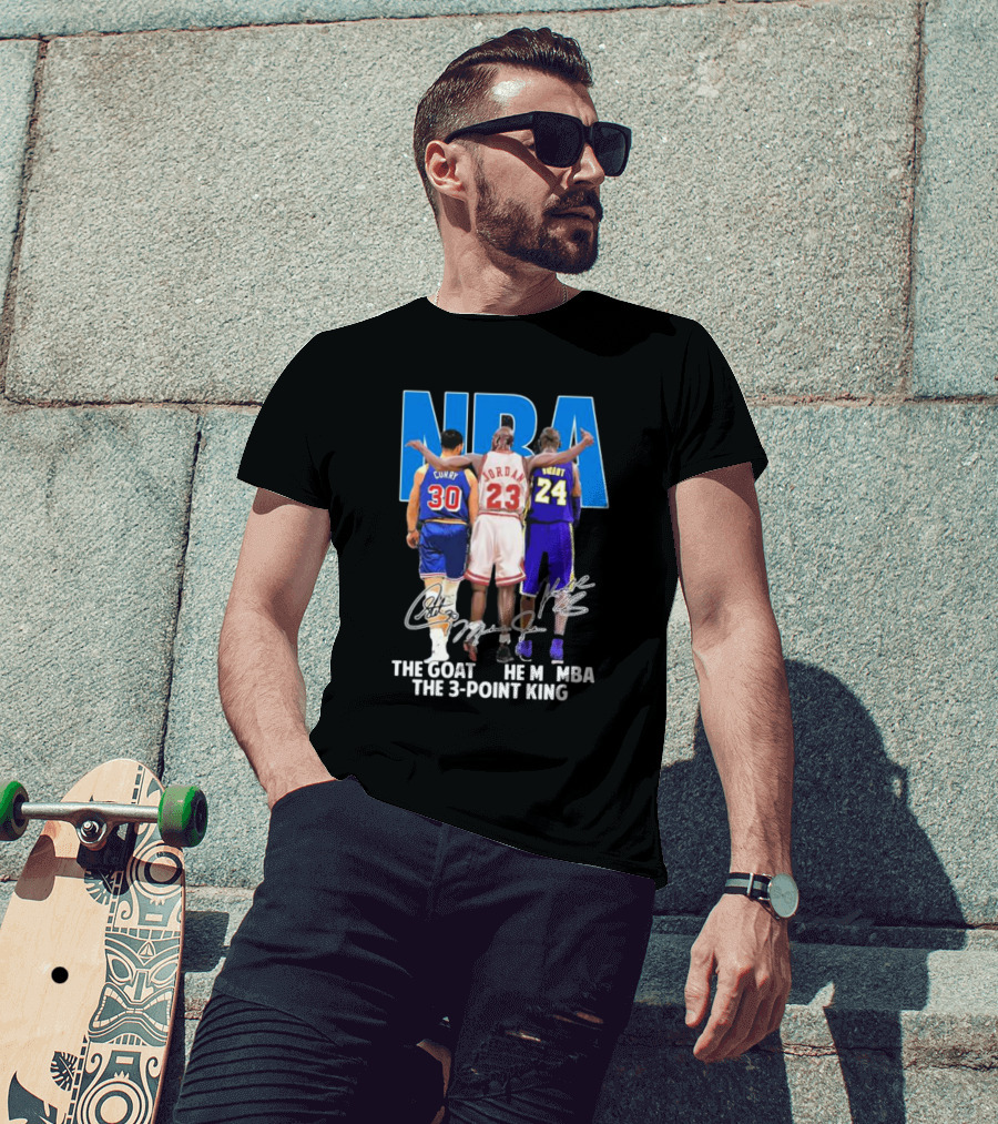NBA Curry Jordan Bryant The Goat The Mamba The 3-Point King Signature T-Shirt