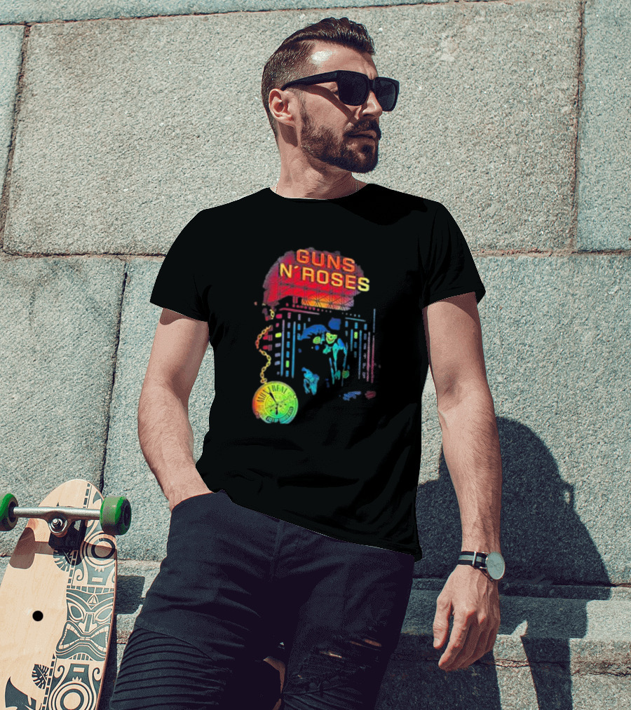 Guns N’ Roses Montreal Reflective Pocket Watch Buildings T-Shirt