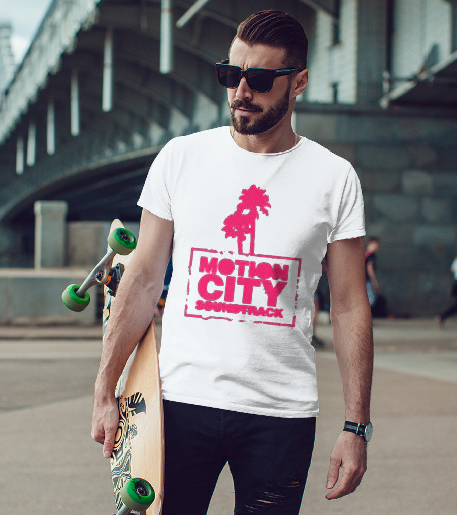Motion City Soundtrack Pink Palm Tree T-Shirt