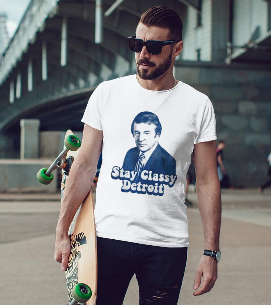 Stay Classy Detroit Vintage Bill Bonds Image T-Shirt