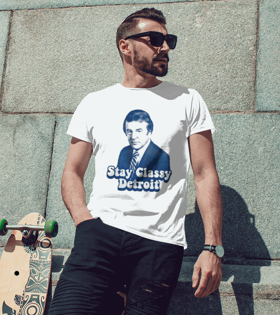 Stay Classy Detroit Vintage Bill Bonds Image T-Shirt