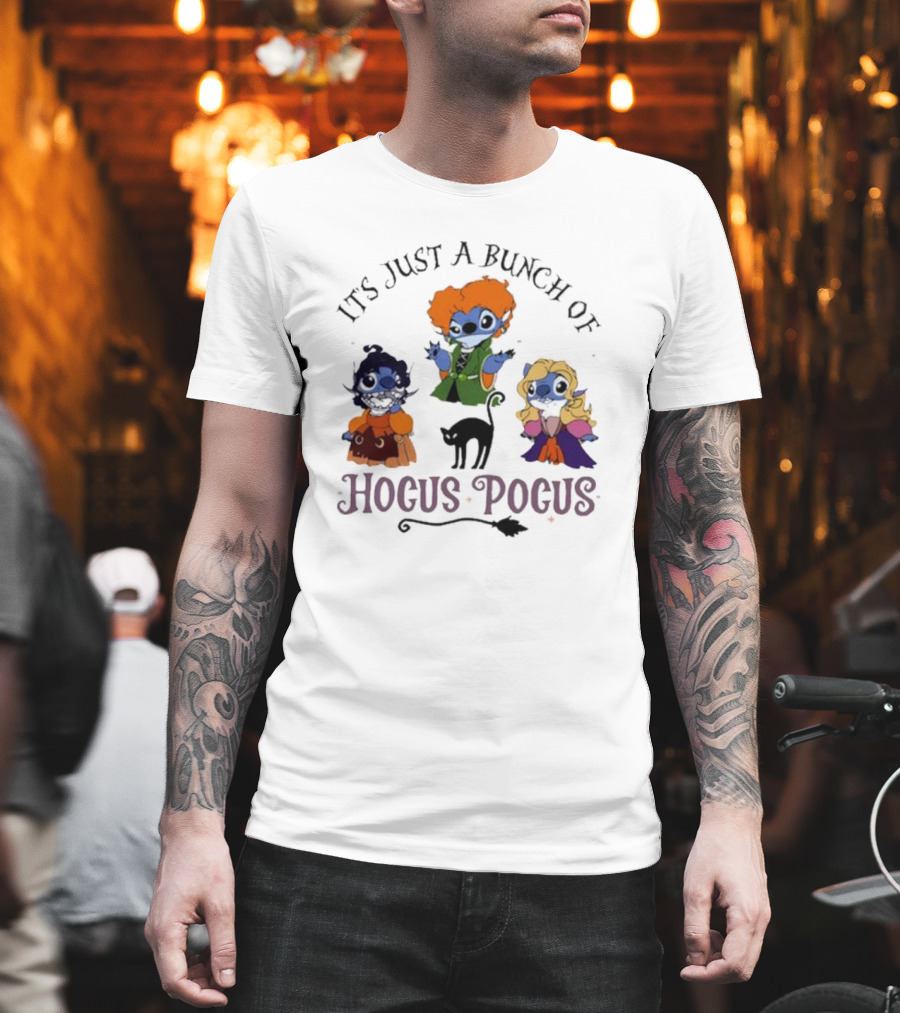 It's Just A Bunch Of Hocus Pocus Halloween Stitch Characters T-Shirt