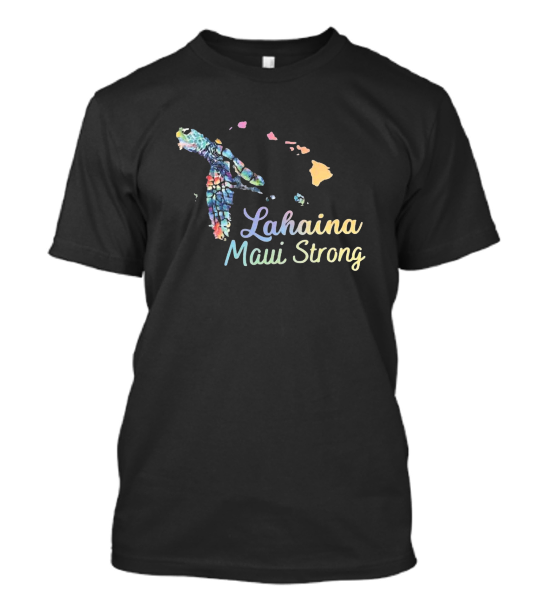 Lahaina Maui Strong Watercolor Hawaiian Honu Maui Wildfire Relief T-Shirt