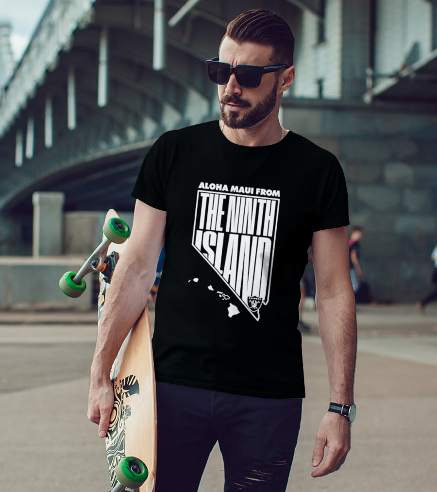 Aloha Maui From The Ninth Island Raiders Nevada Map T-Shirt