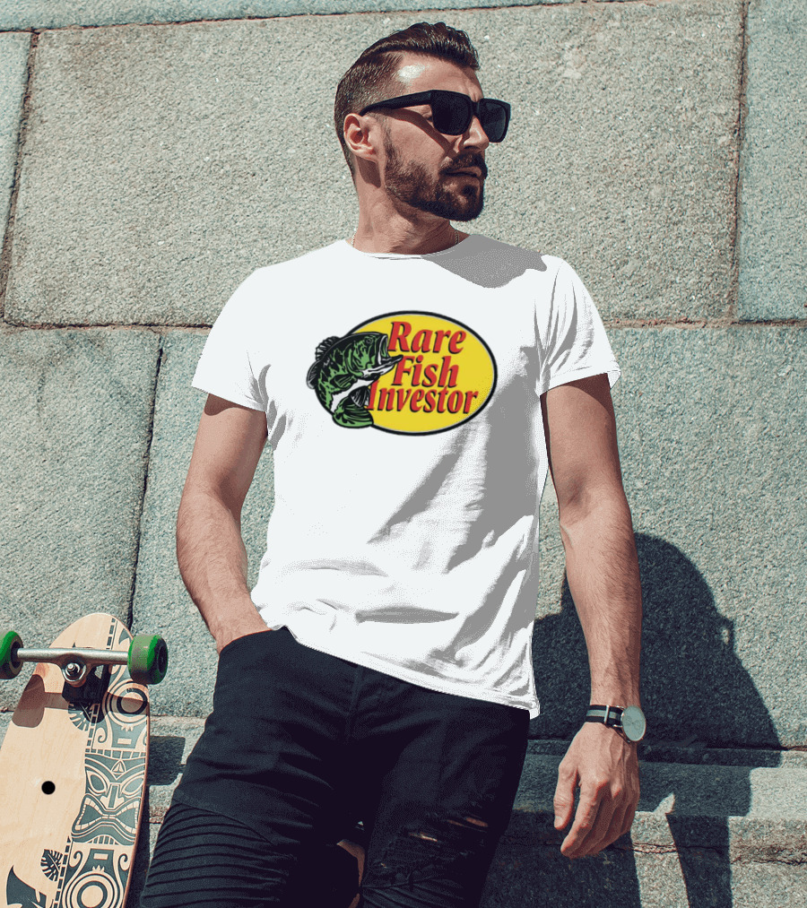 Rare Fish Investor Yellow Oval Emblem With Bass T-Shirt