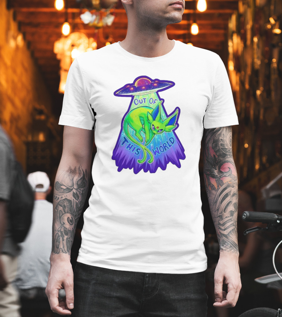 Espeon Out Of This World UFO Beam T-Shirt
