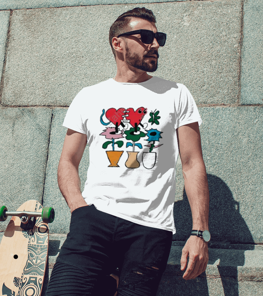 Knuckle Puck Losing What We Love New Red Heart Green Flowers Blue Blooms T-Shirt