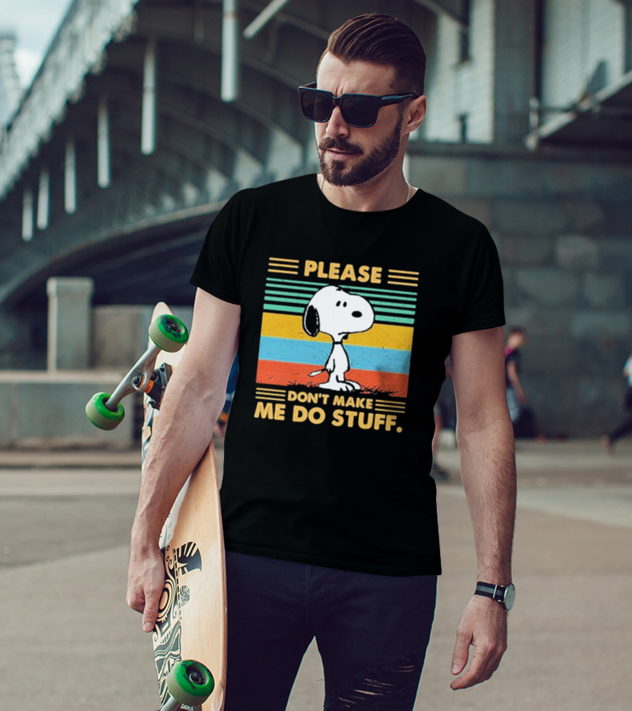 Snoopy Please Don’t Make Me Do Stuff Vintage Retro Colors T-Shirt