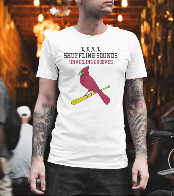 Cardinal Vibes Shuffling Sounds Unveiling Grooves T-Shirt Cardinal Vibes Shuffling Sounds Unveiling Grooves T-Shirt